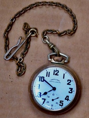 VINTAGE HAMILTON TRAFFIC SPECIAL RAILROAD POCKET WATCH FOR PARTS
