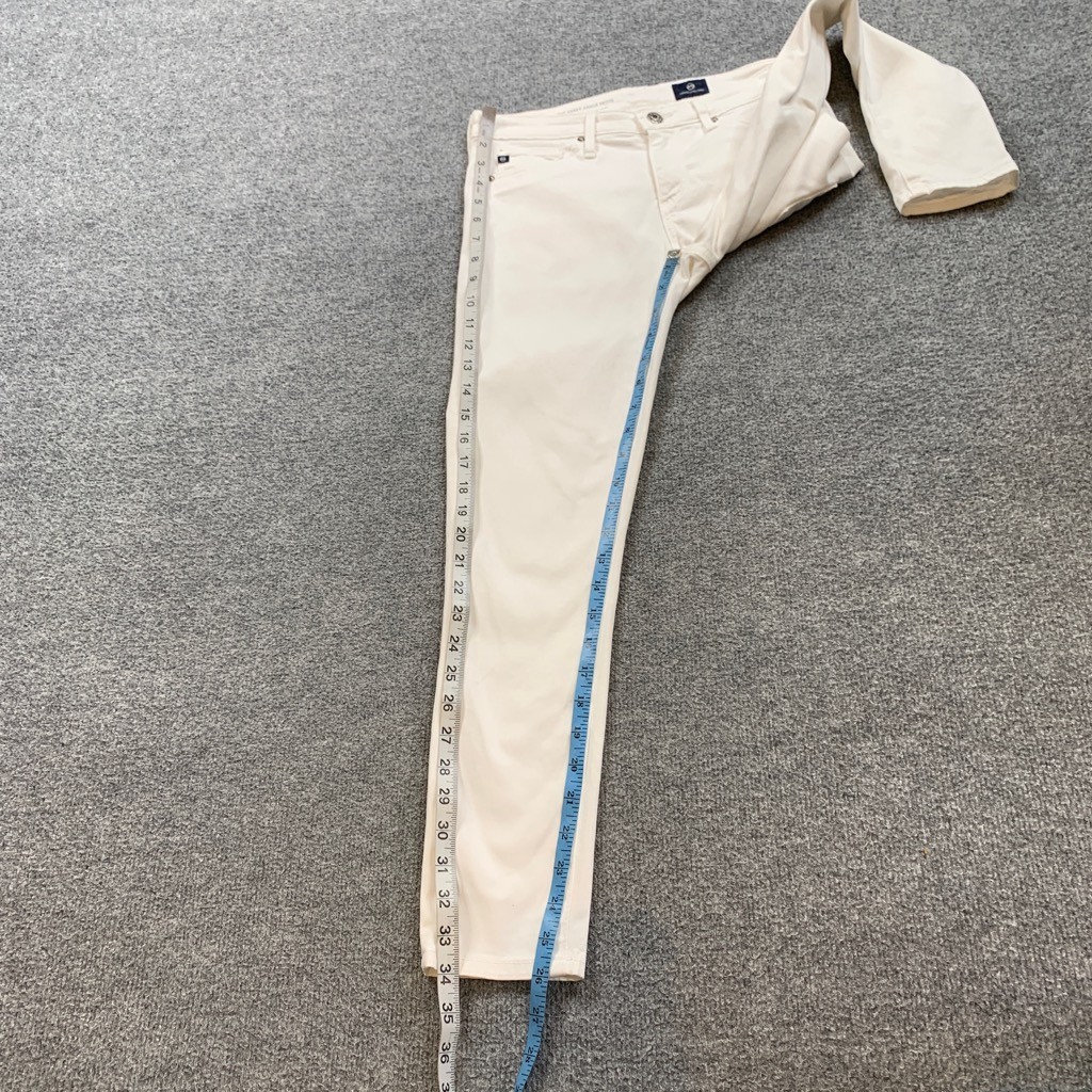 Adriano Goldschmied Jeans Women 25P Petite White Abbey Ankle Super Skinny Sateen thumbnail 4