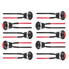 10pcs SPST 12mm Push Button Switch Waterproof Momentary 2 Pin 250V Pre-Wired