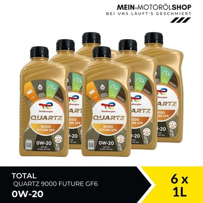 Total Quartz 9000 Future GF6 0W-20 API SP Motoröl 6x1 Liter = 6 Liter