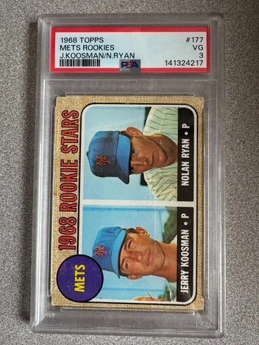 1968 Topps Nolan Ryan / Jerry Koosman Rookie Stars #177 PSA VG 3 New York Mets