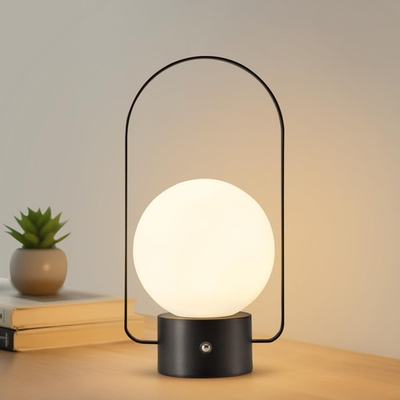 #ad Cordless Portable Table Lamp Black 2600mAh Rechargeable Battery Operated Lam... $32.84