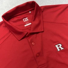 Rutgers Cutter & Buck Dry-Tec Short Sleeve Polo Shirt Men XL Red