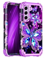 Glow in The Dark 3-Layer Heavy Duty Shockproof Case for Galaxy S22 Plus 6.6" Dar