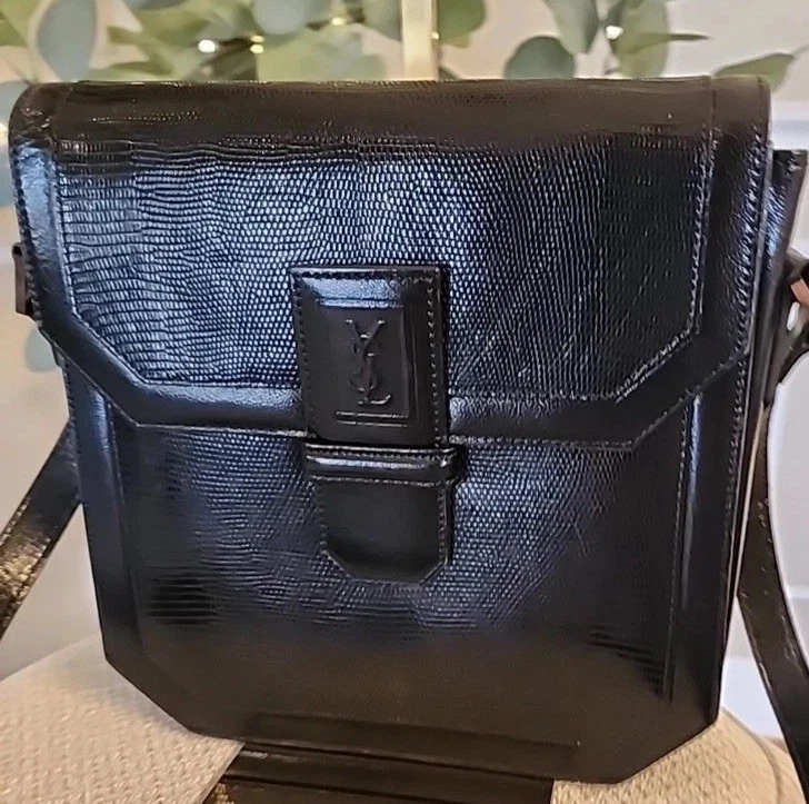 Bolso de Hombro Yves Saint Laurent Clásico YSL Cuero Negro De Colección - Auténtico Foto 2 de 4