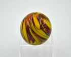 Vintage Blenko Glass Paperweight - 68F - Dark Amber/Yellow