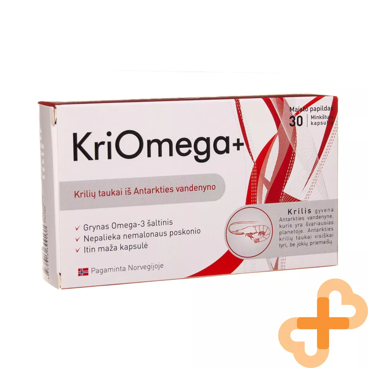 KRIOMEGA 30 Capsules Krill Oil Pure Omega 3 Does Not Leave An