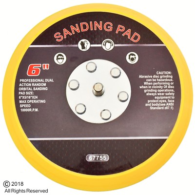 6'' Hook and Loop Face Sanding Pad Air Pneumatic Sander Grinder Tool 