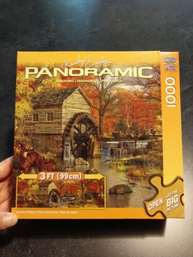 NIB! 1000 Piece Puzzle Panoramic Old Mill Autumn Peace MasterPieces