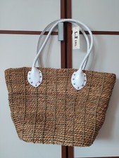 BORSA ESTIVA DONNA TRACOLLA MATERIALE RAFIA COLORE MARRONE 45x27x14 ORIGINALE