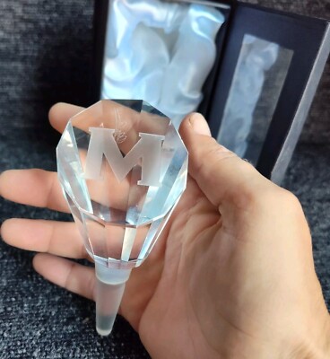 Vintage Oleg Cassini Crystal Wine Bottle Stopper Monogram Initial M Signed Gift 