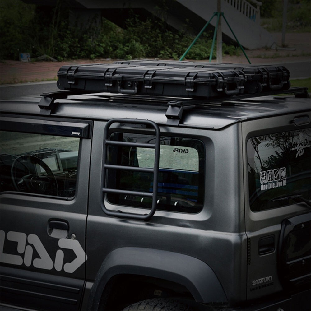 2019-2024 Suzuki Jimny 3D 5D 2Pcs All Black Roof Rack Rails CrossBars ...