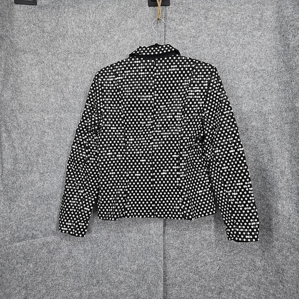 Chaqueta De Colección Rickie Freeman para T.J Nites Mujer 14 Negro y Blanco Lentejuelas Cremallera Foto 2 de 4