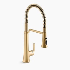 KOHLER K-23765-2MB Semi-professional Pull Down Kitchen Gold Brass Faucet