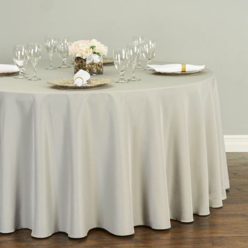 120 in. Round Polyester Tablecloth for 60 in. Table, 33 Colors for Wedding Party - Picture 27 of 135