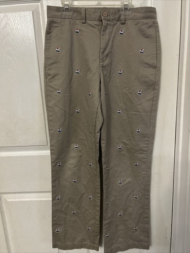 Vineyard Vines Christmas Whale Embroidery Chino Pants Sz 20 32” W X 30” L - Picture 3 of 6