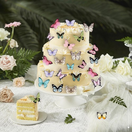 Color Aleatorio Mariposa Tamaño Mixto Pastel Decoraciones Baby Duche - Imagen 2 de 5
