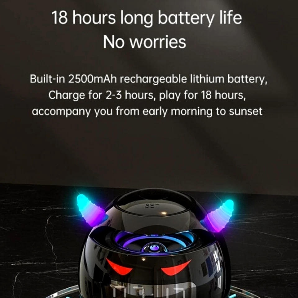 Bosina Altavoz Portátil LED Inalámbrico Speaker Bluetooth Musica Alarma Reloj - Image 4 of 4