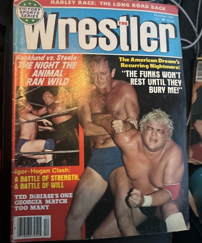 DECEMBER 1981 THE WRESTLER WRESTLING MAGAZINE DORY FUNK DUSTY RHODES STEELE RACE