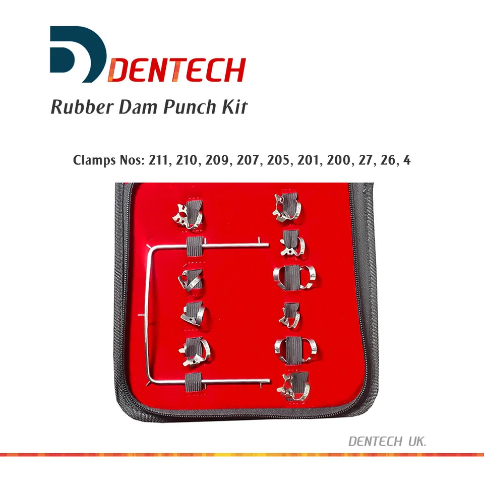 Presa de goma Ainsworth Brewer Marco Abrazaderas Palmer Instruments 13 piezas Kit CE Foto 4 de 4