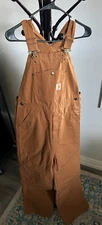 Carhartt Bib Overalls Youth Size 14 Brown NWT Insulated Canvas Durable New