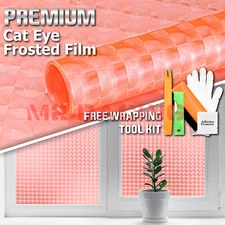 2FTx4FT Orange Cat Eye Frosted Film Glass Home Bathroom Window Security Privacy