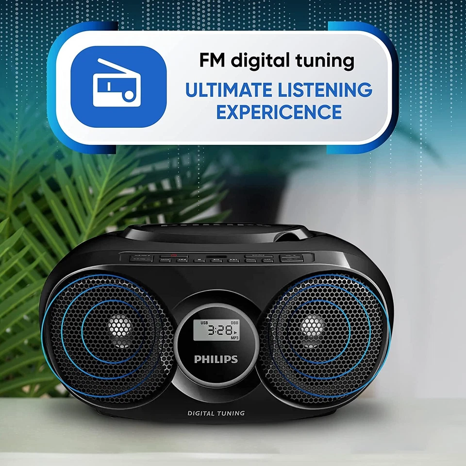 Philips Reproductor de CD Portátil Radio USB Boombox Sistema Estéreo. Ideal para el hogar Foto 4 de 4