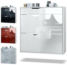 Schuhschrank Schuhregal Schuhkommode Kolmio Weiß - Hochglanz, Matt & Naturtöne