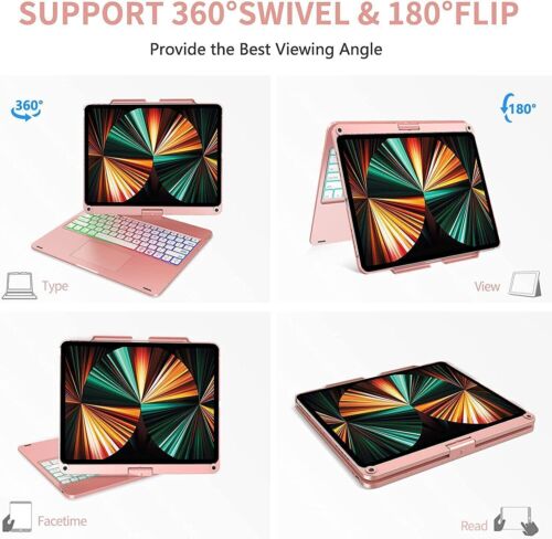 Für iPad Pro 12.9 6./5./4./3. Gen Touchpad Tastatur Hülle mit 360° Drehbar - Bild 22 von 34
