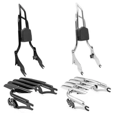28" Passenger Backrest Sissy Bar Luggage Rack For Harley Road King Glide 09-25