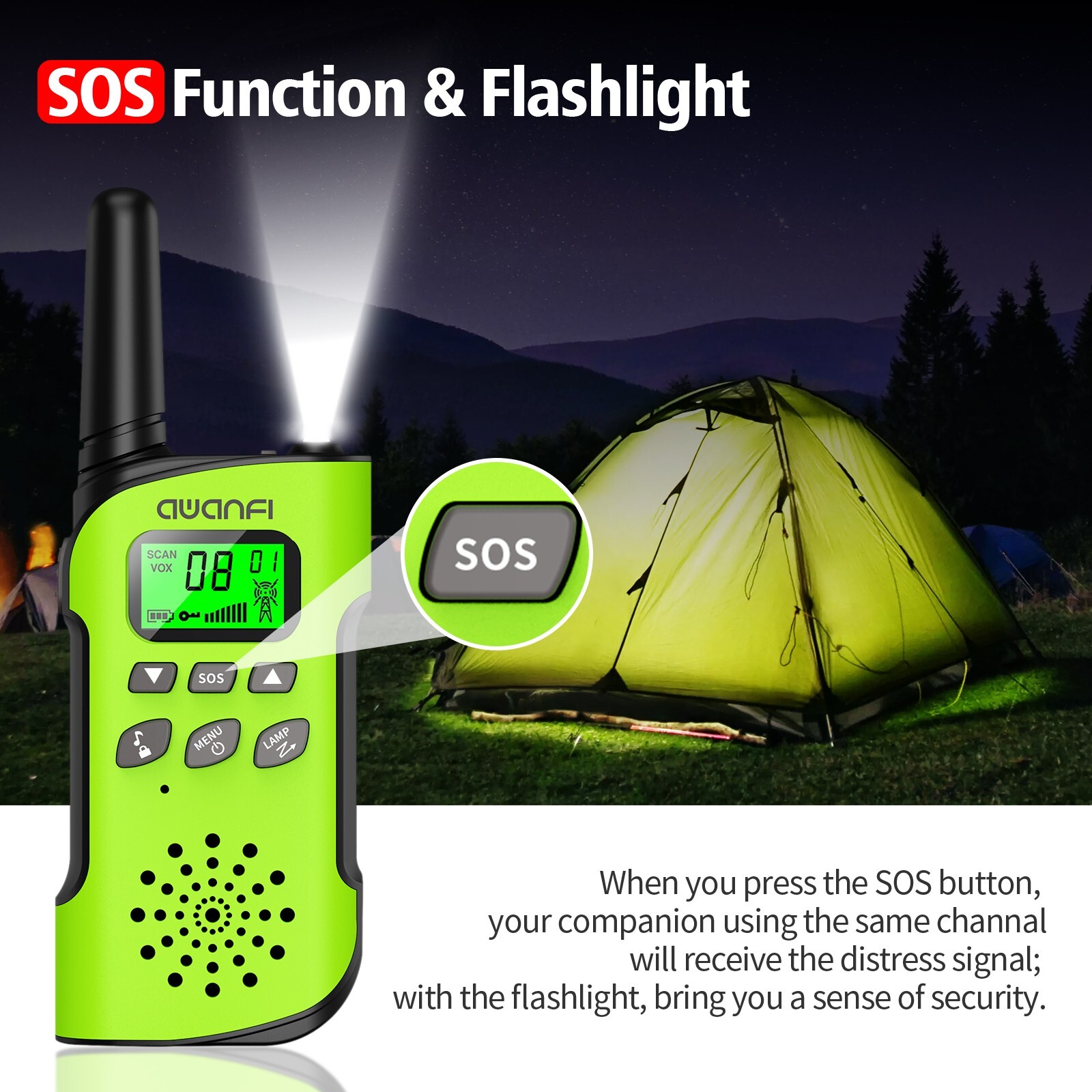 Walkie Talkie, AWANFI Walkie Talkies for Adults Kids, Rechargeable Two-Way Radio