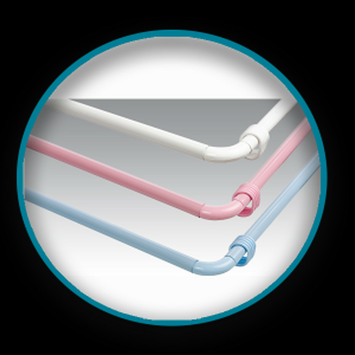 Rosa Winkelstange Für Dusche Oder Badewanne – Universal, L-Form Mit Duschringen