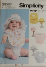Simplicity- 9588 - Babies Hats and Bibs