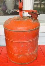 Vintage Red Justrite Metal Fuel Safety Gas Can 5 Gallon