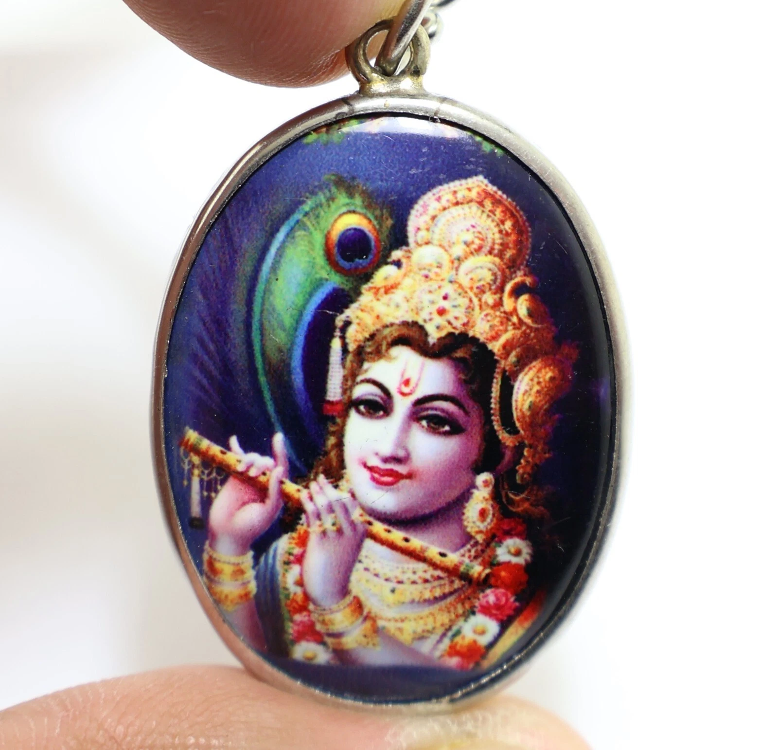 KRISHNA BIG PENDANT SUPREME GOD OF COMPASSION TENDERNESS AND LOVE AMULET LOCKET