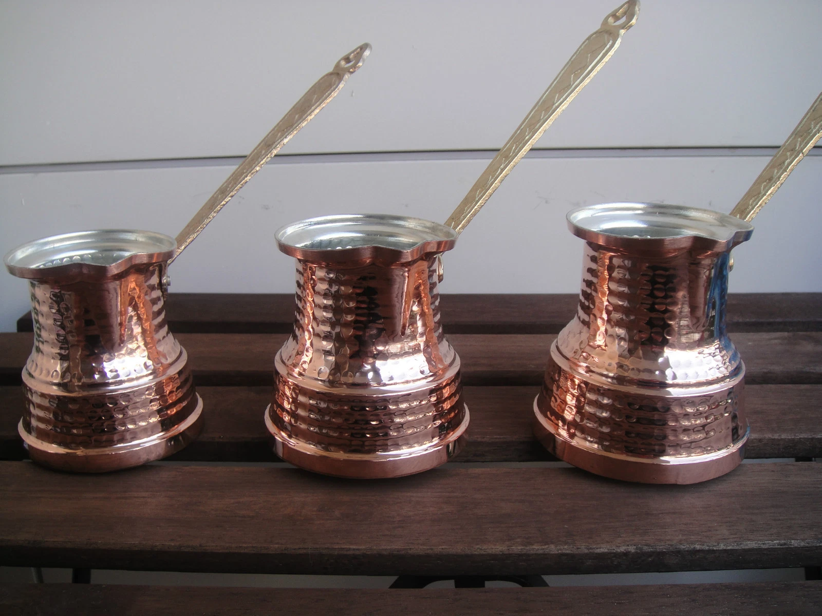 (SET OF 3)Turkish Traditional Coffee Maker Pot Cezve İbrik Totally Handmade