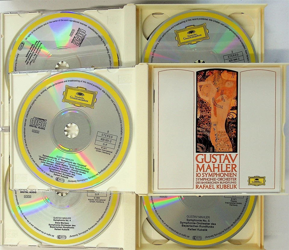 MAHLER The 10 Symphonies KUBELIK Complete 10-CD Box Set FULL SILVER No IFPI Germ - Image 2 of 4