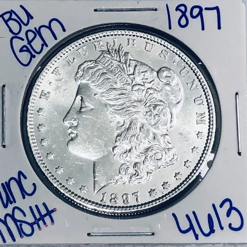 1897 BU UNCIRCULATED MORGAN SILVER DOLLAR AUTHENTIC U.S. MINT FREE SHIPPING 4613
