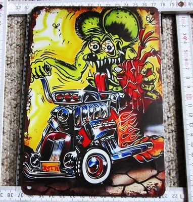 Rat Fink Blechschild 14x20 cm mit 4 Löchern #4
