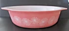 Pyrex Vintage Pink Daisy 045 Oval Casserole with Lid 2.5 Quart Rare