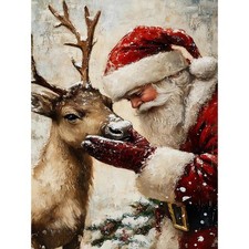 Christmas Diamond Art Kits for Adults Beginners 12x16 Inch Vintage Santa Claus R