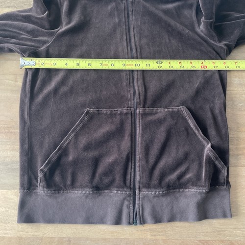 Vintage Y2K Juicy Couture Brown Velour Hooded Track Jacket Girls Youth Size XL - Picture 5 of 6