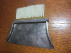 vtg/antique BUTLER'S CRUMB TRAY w/SHIELD Bakelite Brush UNICORNS FLEUR-DE-LIS