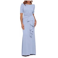 NWT Betsy & Adam A24225 Gathered Shoulder Gown, size 10