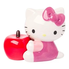 Sanrio Hello Kitty and Apple Ceramic Salt and Pepper Shaker Set