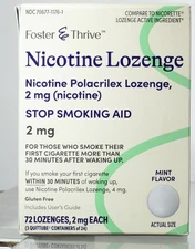 Foster & Thrive Nicotine Lozenges 2 MG Original 72ct EXP 3/26 Free Shipping