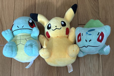 Pokemon Small Plush Lot Of 3 Items Pikachu Bulbasaur Squirtle