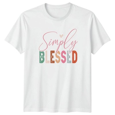 Simply Blessed Damen T-Shirt Boho Inspirierend Lifestyle Muttertag Geschenk