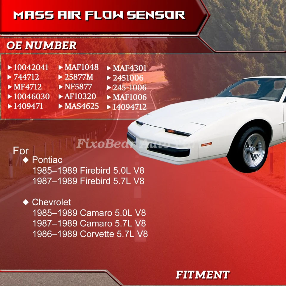 Mass Air Flow Sensor For 1985-1989 Chevrolet Camaro Pontiac 5.0L 5.7L 10042041 Foto 2 de 4