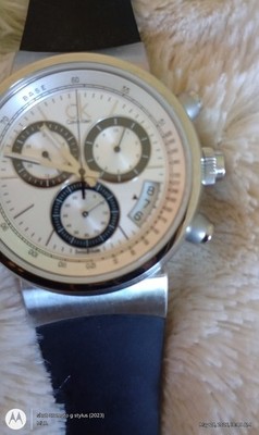 CK Calvin Klein Vintage Silver Tone Wristwatch K75771 Swiss Made Pre-owned Works